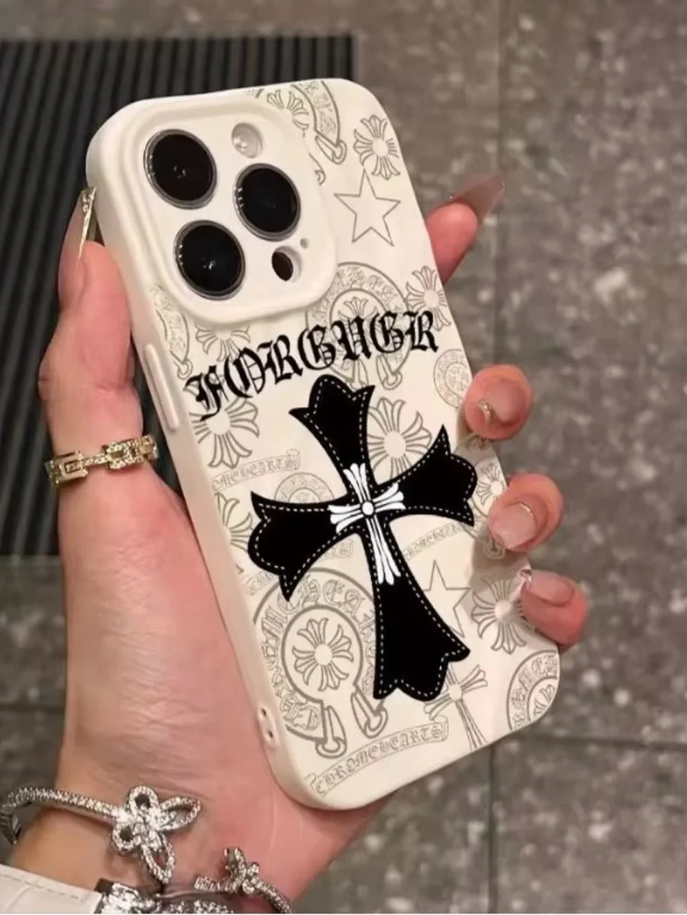 White Forever Cross iPhone Case